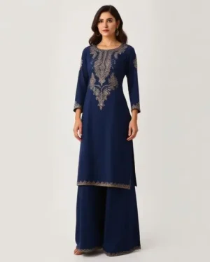 Navy Palazzo Kurta Set