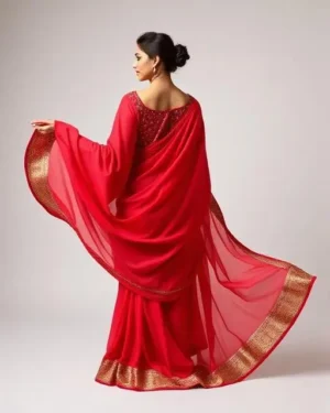 Red Georgette Saree