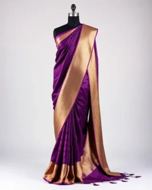 Purple Banarasi Silk Saree